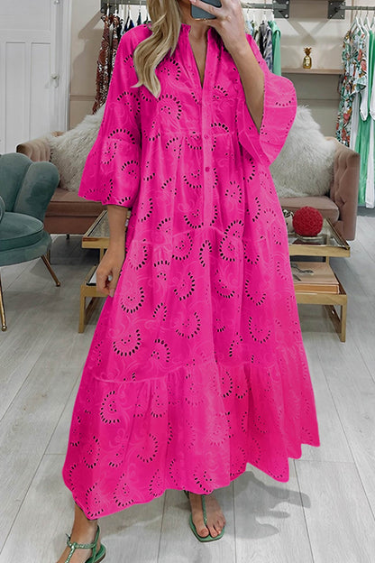 Fleur – Boho Embroidered Maxi Dress