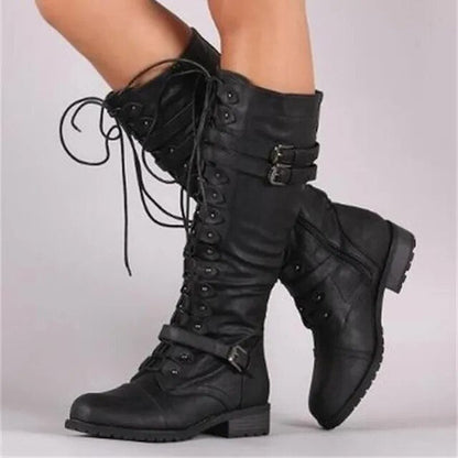 Selma – Retro Lace-Up Boots
