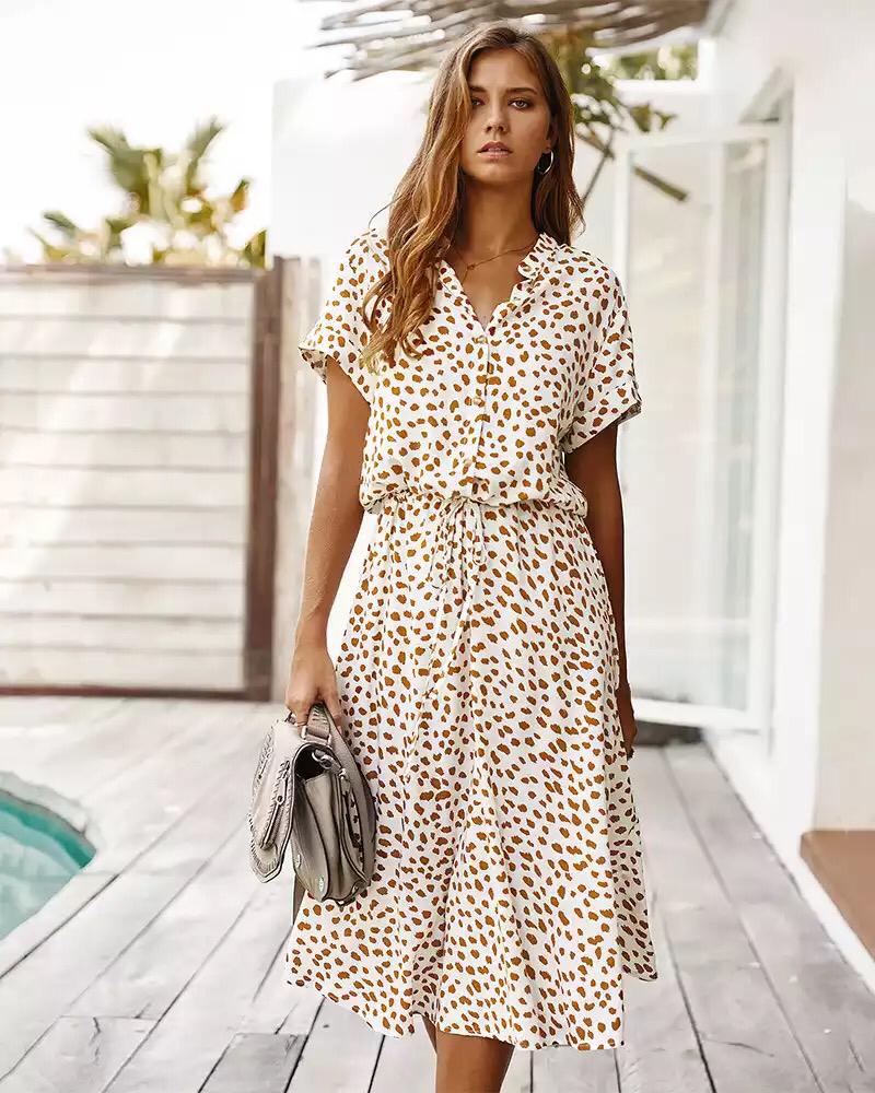 Molly – Elegant Leopard Print Midi Dress