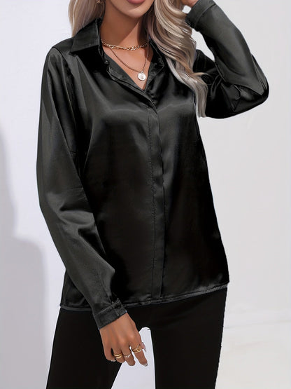 Leila – Elegant Chic Satin Blouse
