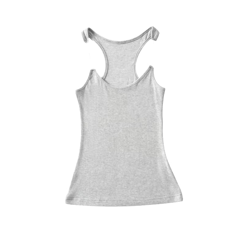 Phoebe – Invisible Strap Ribbed Tank Top
