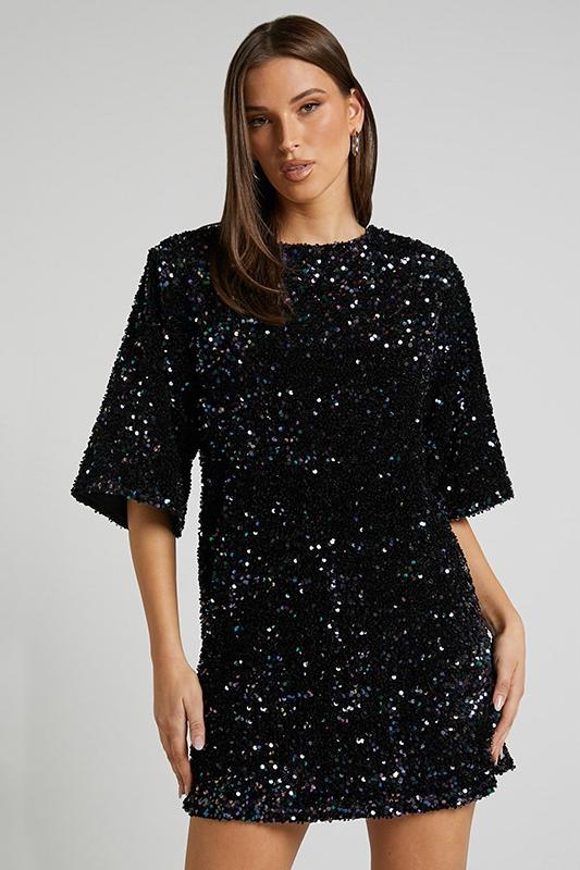 Lilly – Backless Sequin Mini Dress
