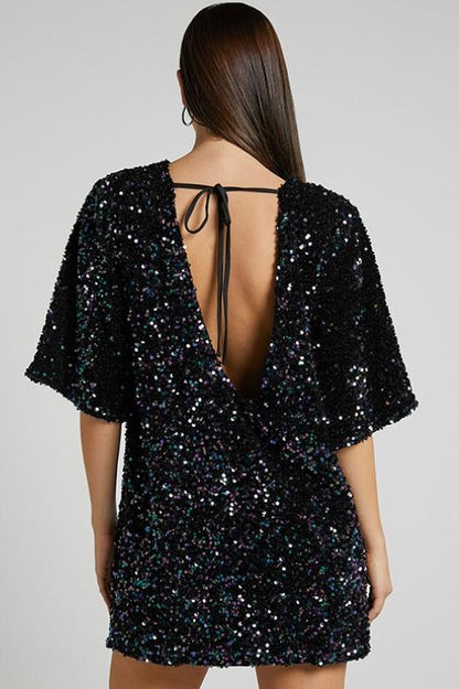 Lilly – Backless Sequin Mini Dress