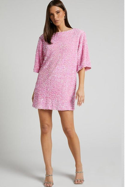 Lilly – Backless Sequin Mini Dress