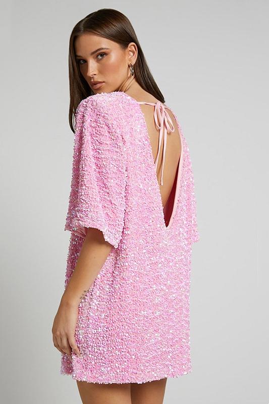 Lilly – Backless Sequin Mini Dress