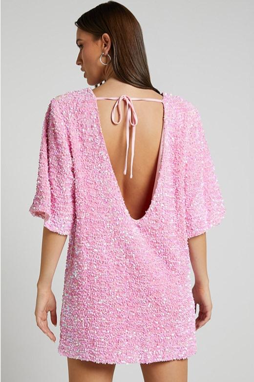 Lilly – Backless Sequin Mini Dress