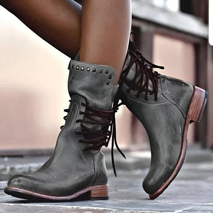 Elodie – Lace-Up Leather Boots