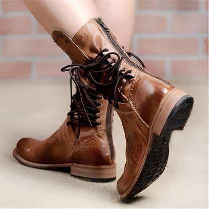 Elodie – Lace-Up Leather Boots