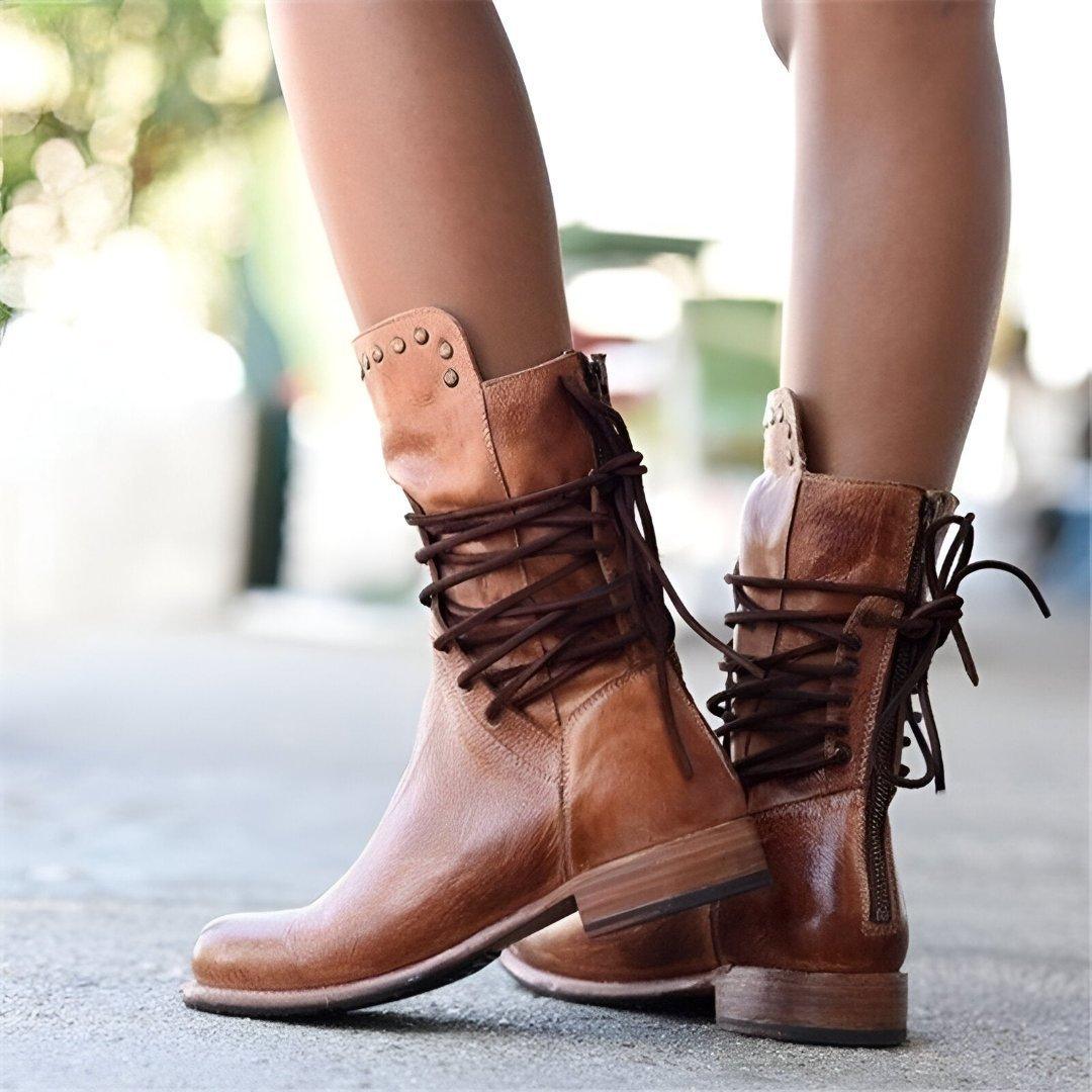 Elodie – Lace-Up Leather Boots