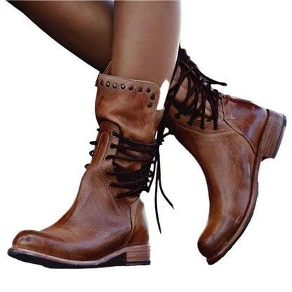 Elodie – Lace-Up Leather Boots