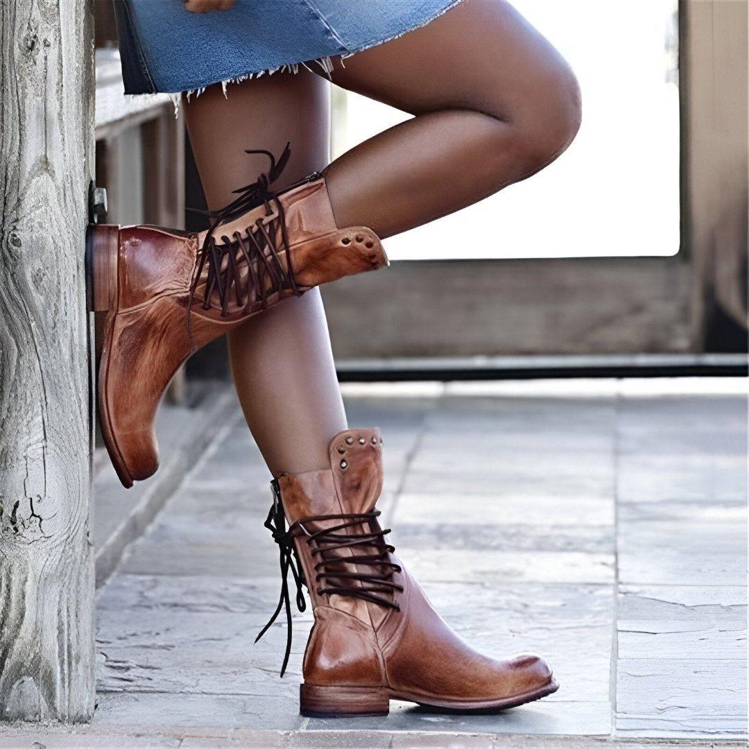 Elodie – Lace-Up Leather Boots