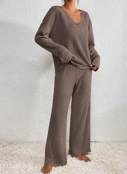 Bianca – V-Neck Knit Lounge Set