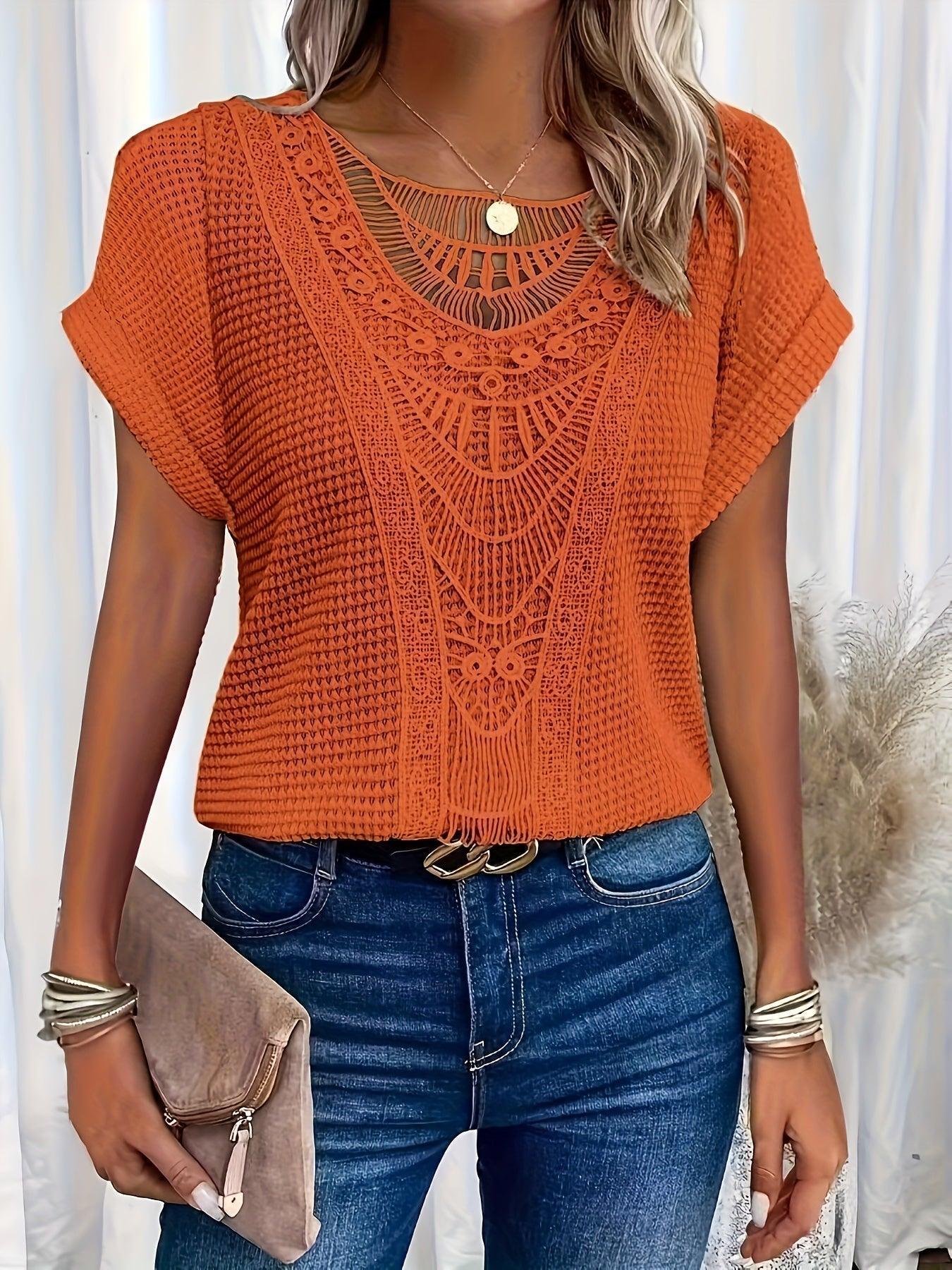 Esther – Boho Crochet Detail Top