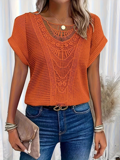 Esther – Boho Crochet Detail Top