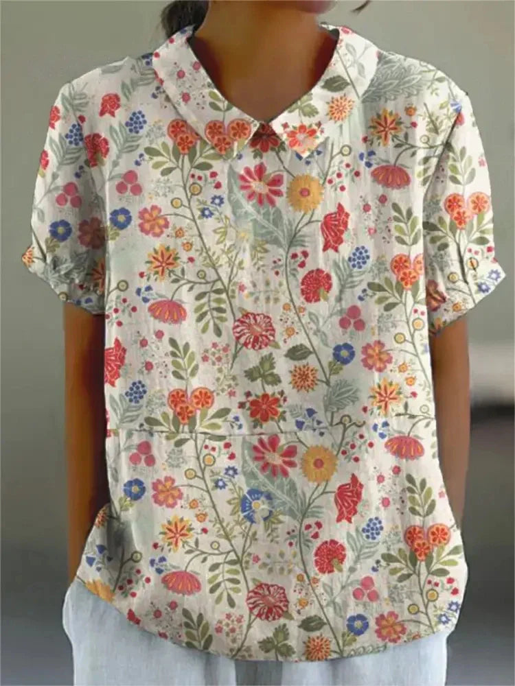 Julia – Casual Flower Print Shirt