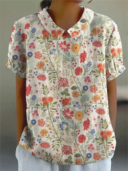 Julia – Casual Flower Print Shirt