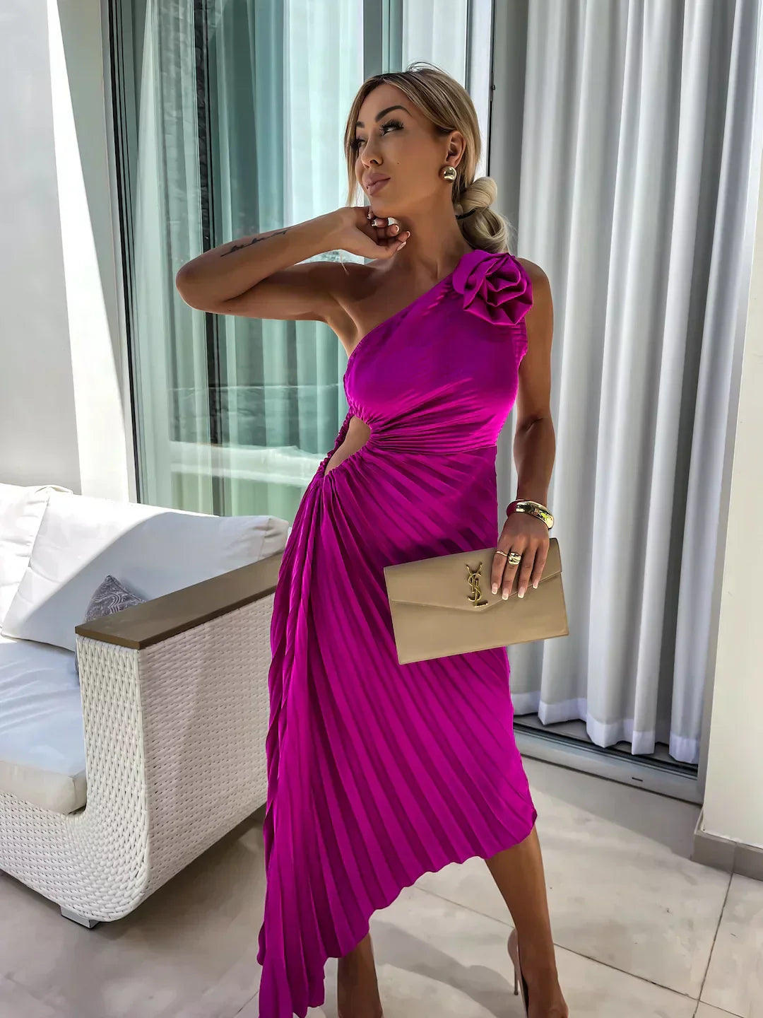 Azura – Floral One-Shoulder Dress