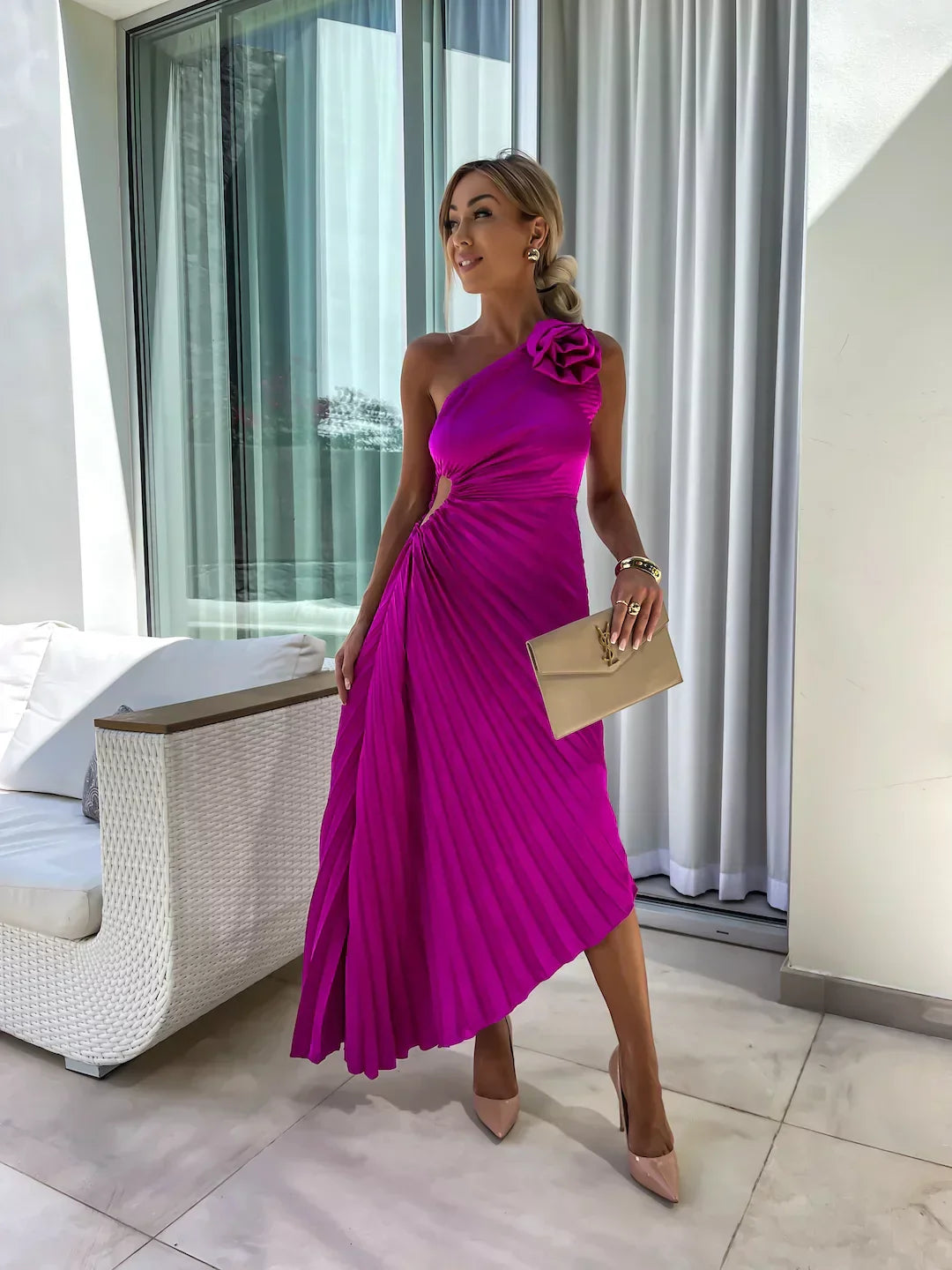 Azura – Floral One-Shoulder Dress