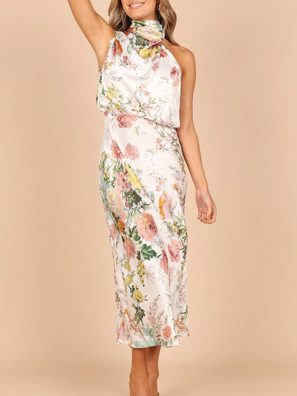 Mabel – Floral Halter Neck Midi Dress