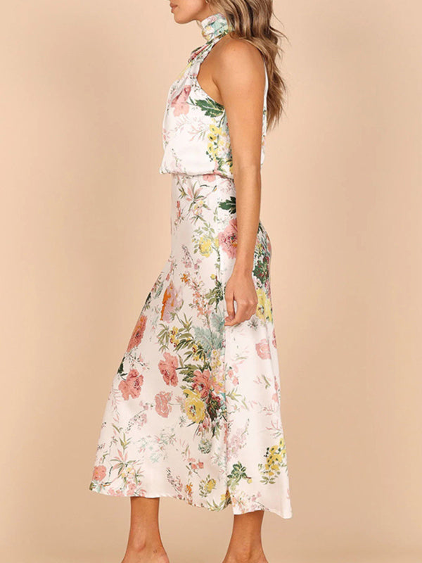 Mabel – Floral Halter Neck Midi Dress