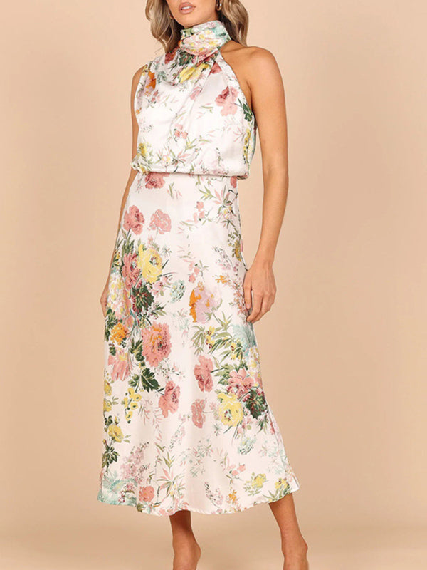 Mabel – Floral Halter Neck Midi Dress