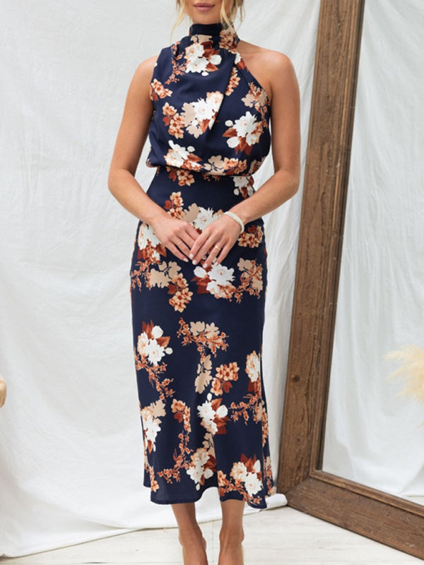 Mabel – Floral Halter Neck Midi Dress