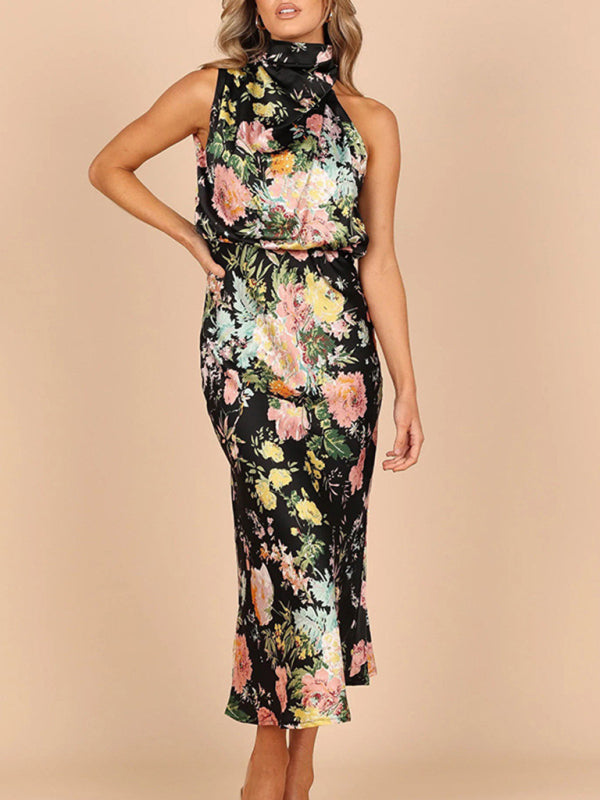 Mabel – Floral Halter Neck Midi Dress