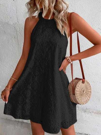 Georgia – Floral  Eyelet Mini Dress