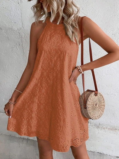Georgia – Floral  Eyelet Mini Dress