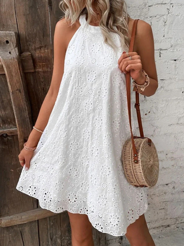 Georgia – Floral  Eyelet Mini Dress