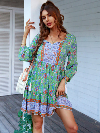 Kira – Bohemian Floral Print Dress