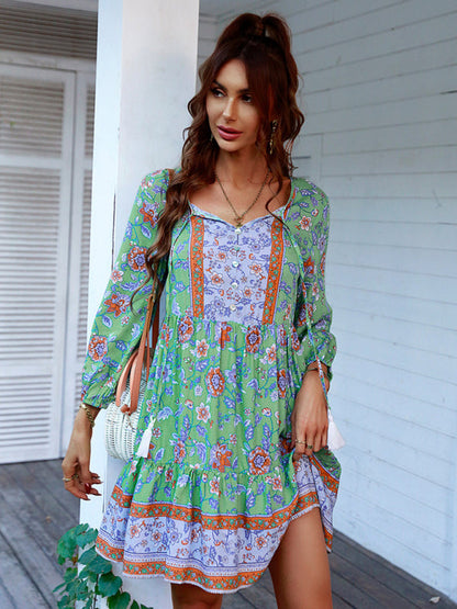 Kira – Bohemian Floral Print Dress