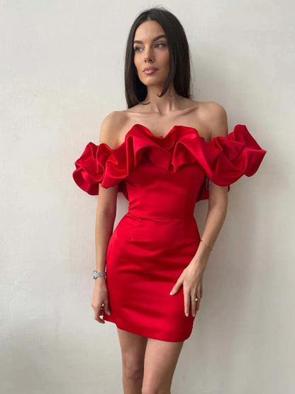 Scarlett – Ruffled Off-Shoulder Mini Dress