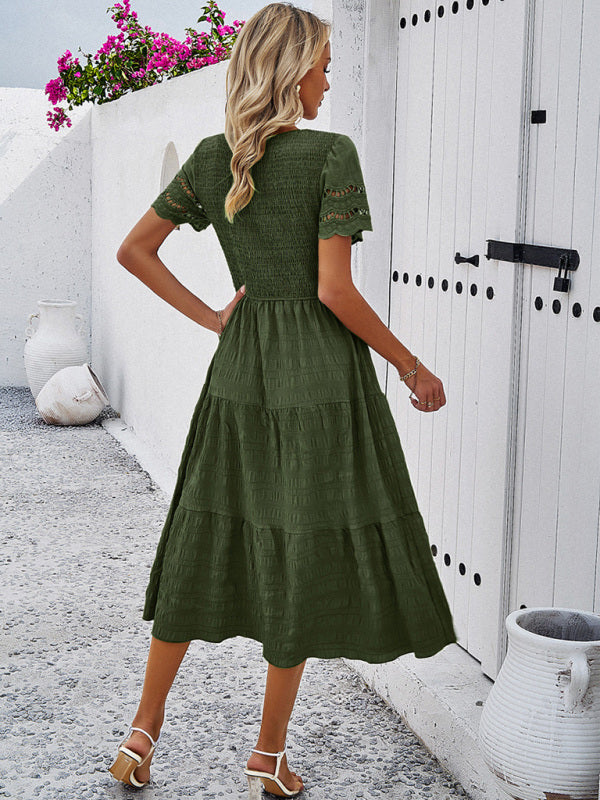 Fay – Smocked Bodice Midi Dress