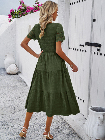 Fay – Smocked Bodice Midi Dress