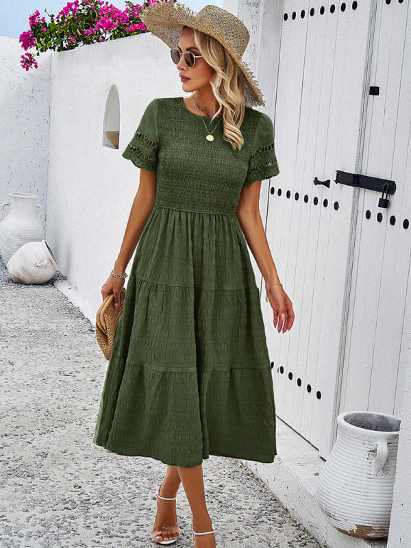 Fay – Smocked Bodice Midi Dress