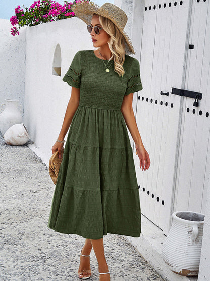 Fay – Smocked Bodice Midi Dress