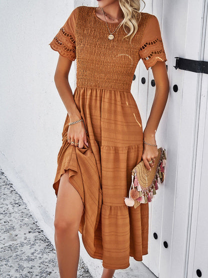 Fay – Smocked Bodice Midi Dress
