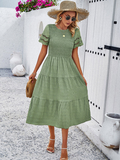 Fay – Smocked Bodice Midi Dress