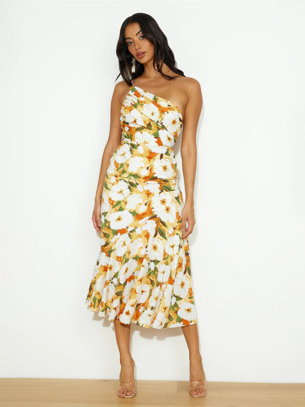 Nala – Asymmetrical Floral  Midi Dress
