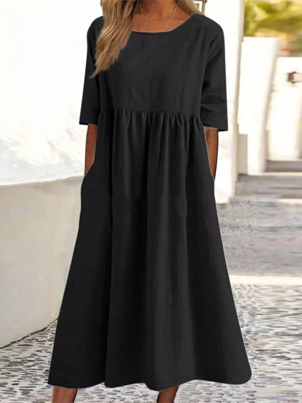 Marissa – Round Neck Midi Dress