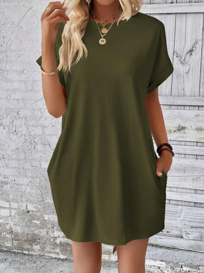 Ava – Elegant Round Neck Mini Dress