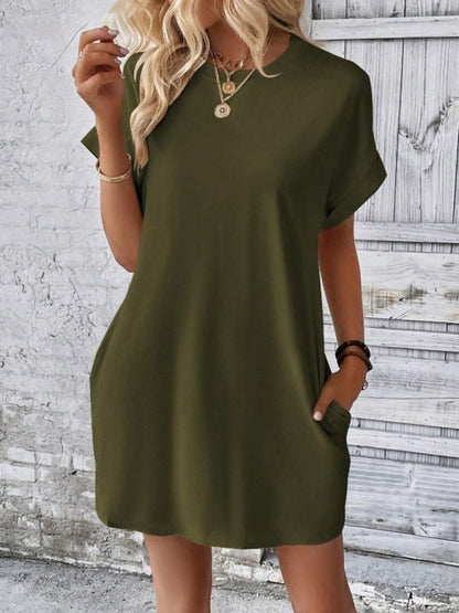 Ava – Elegant Round Neck Mini Dress