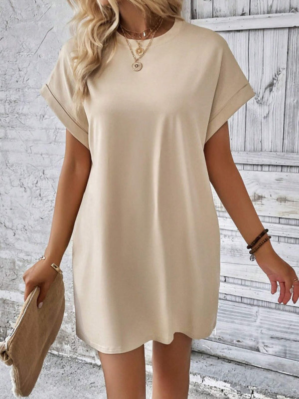 Ava – Elegant Round Neck Mini Dress