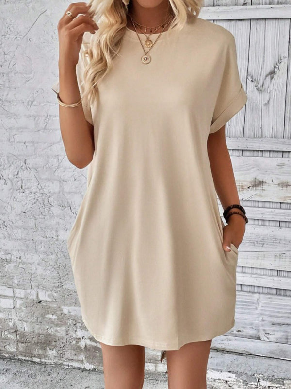 Ava – Elegant Round Neck Mini Dress