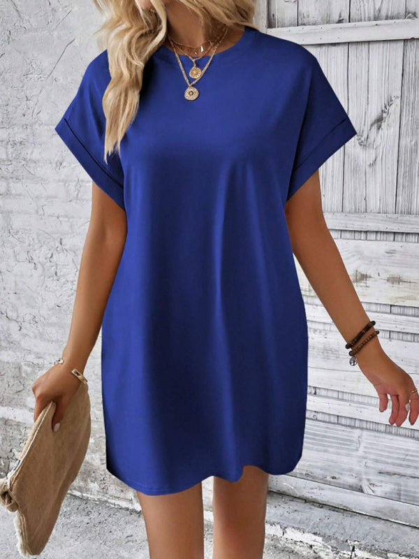 Ava – Elegant Round Neck Mini Dress