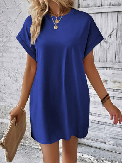 Ava – Elegant Round Neck Mini Dress