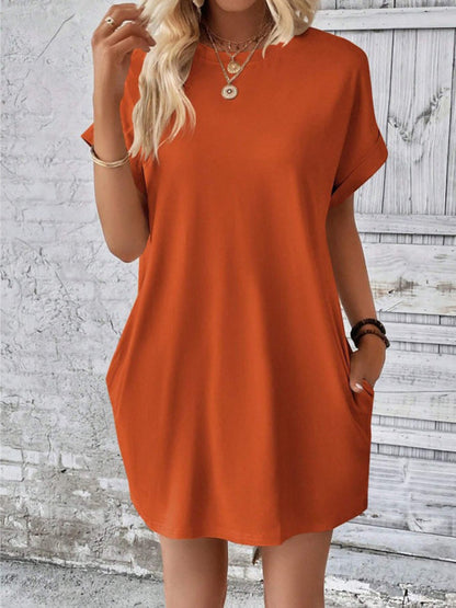 Ava – Elegant Round Neck Mini Dress
