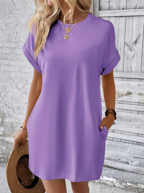 Ava – Elegant Round Neck Mini Dress