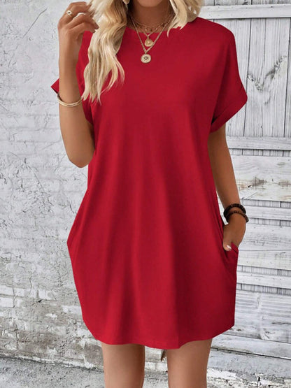 Ava – Elegant Round Neck Mini Dress